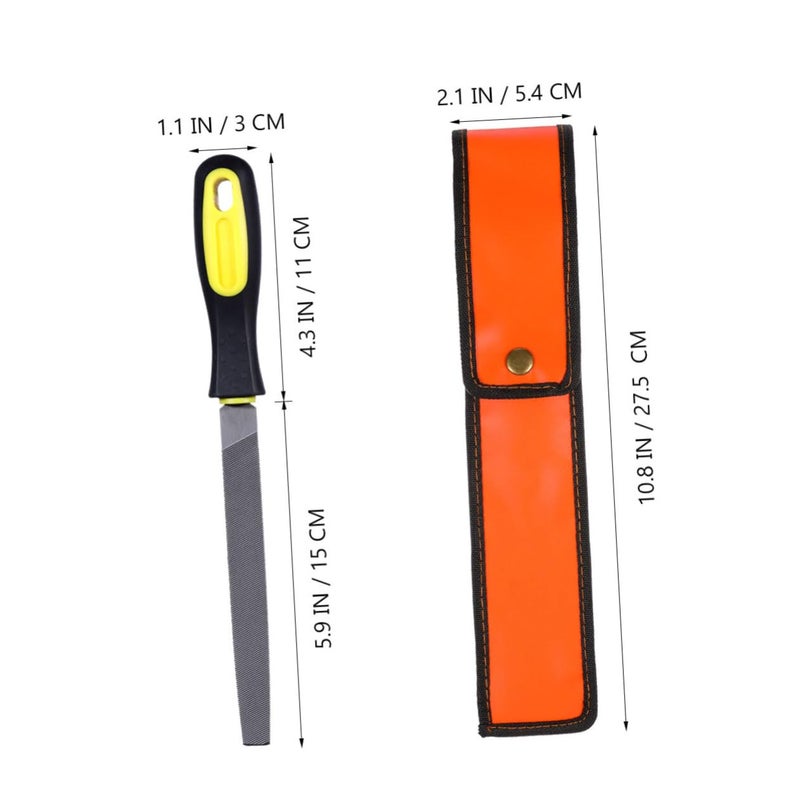 UEETEK 6-inch Hardened Steel File Flat Metal File Sharpening Tools with Comfortable Hand Grip Handles - Image 2